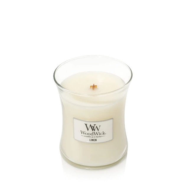 Ароматическая свеча в стекле Woodwick Medium Linen 275 г (92135E) - Фото 1 Ароматическая свеча в стекле Woodwick Medium Linen 275 г (92135E) - изображение 1