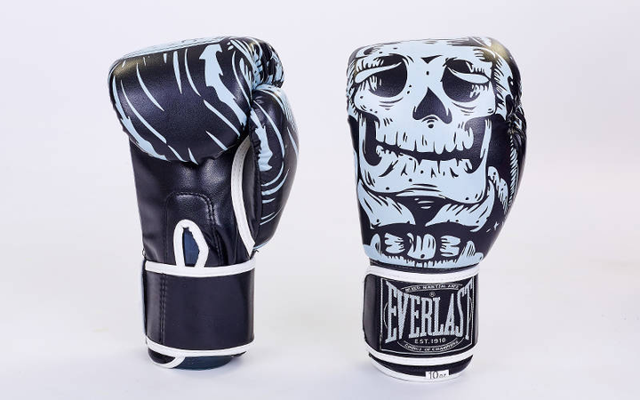 Перчатки боксерские FLEX на липучке Everlast SKULL BO-5493 (10 унции .