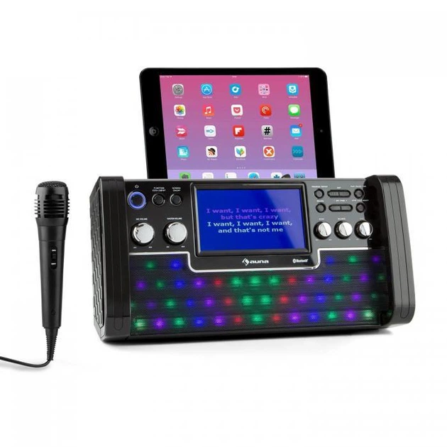 Світлодіодний Bluetooth-караоке-система Auna LED 7 "TFT-Screen CD USB Німеччина (чорний) - Фото 1 Світлодіодний Bluetooth-караоке-система Auna LED 7 "TFT-Screen CD USB Німеччина (чорний) - зображення 1