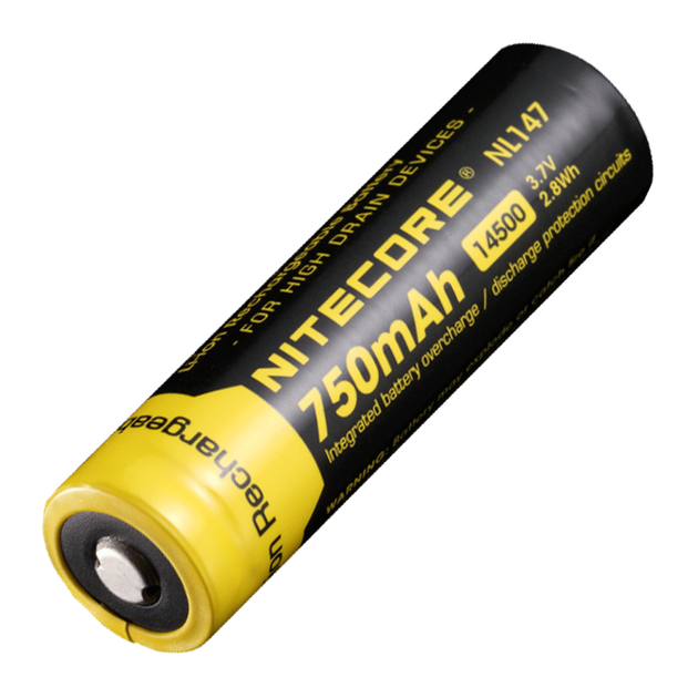 Аккумулятор 14500 (750mAh) Nitecore NL147 - Фото 1 Аккумулятор 14500 (750mAh) Nitecore NL147 - изображение 1