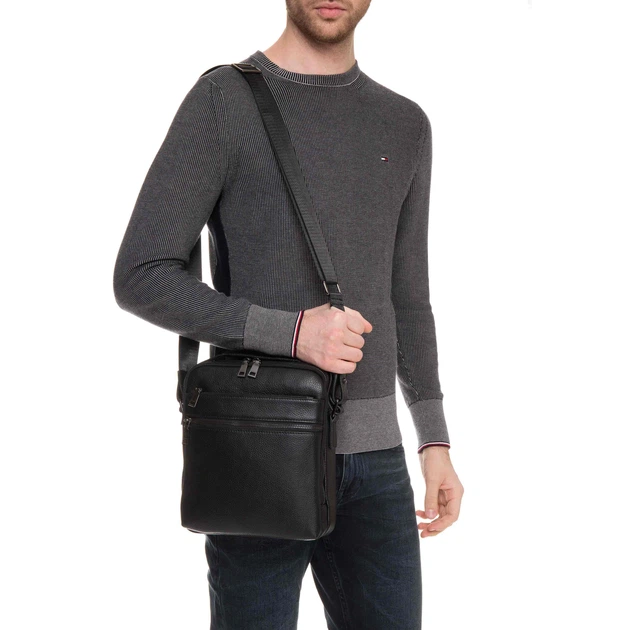 Мужская кожаная сумка-мессенджер Tiding Bag A25-17622-3A Черная - Фото 3 Мужская кожаная сумка-мессенджер Tiding Bag A25-17622-3A Черная - изображение 3