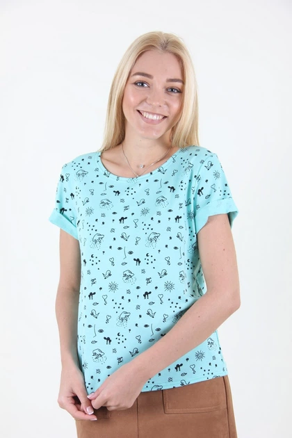Футболка жіноча MissFashion 3011 (Блакитний 48) - зображення 3