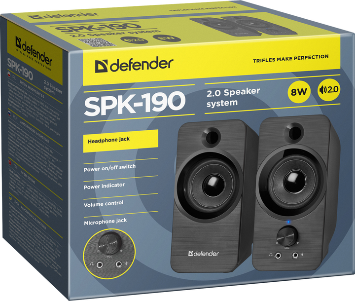 Акустична система Defender SPK-190 2.0 USB Black (65190) - зображення 2
