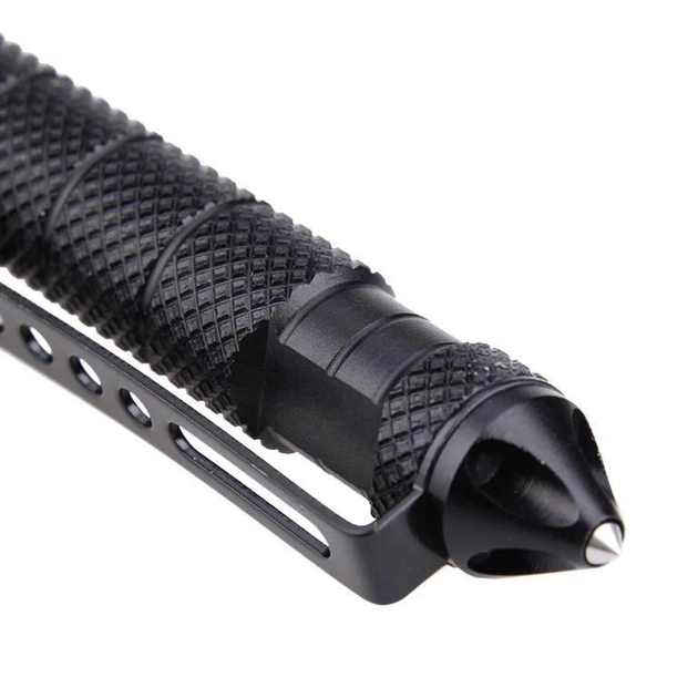 Ручка тактична для самооборони RovTop з склобою Чорні 0,7 мм - зображення 2