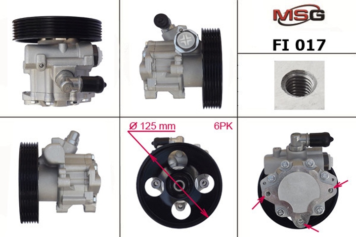 Насос ГУР новий CITROEN Jumpy 95-07,FIAT Scudo 95-04, PEUGEOT 406 95-04, PEUGEOT 806 94-02, MSG, fi017 - зображення 1