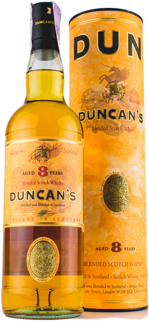 Віскі Duncan's витримка 8 років у тубусі 40% 0.7 л (8438001406705) - зображення 1