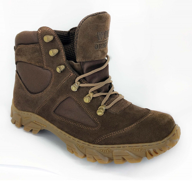 Ботинки берцы тактические треккинговые Wolf boots mid track Brown 45(id 0086-05) - изображение 2