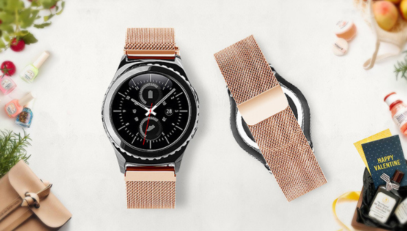 Металлический ремешок MiJobs 20 мм для Amazfit Bip Lite S U/ GTS 2 3 4 Mini / GTR (42 mm) / 2, Samsung Galaxy Watch / Active 2 (40 mm) / Gear S4 (42 mm), Huawei GT2 (42 mm) миланская петля Золотой / Розовый 1565P - Фото 2 Металлический ремешок MiJobs 20 мм для Amazfit Bip Lite S U/ GTS 2 3 4 Mini / GTR (42 mm) / 2, Samsung Galaxy Watch / Active 2 (40 mm) / Gear S4 (42 mm), Huawei GT2 (42 mm) миланская петля Золотой / Розовый 1565P - изображение 2