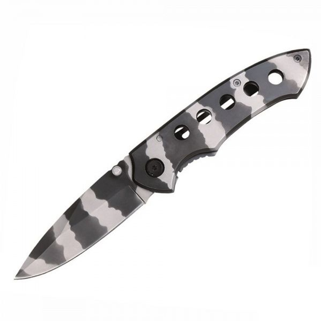 Нож MIL-TEC Camo One Hand Knife With Clip (15304000) - изображение 1