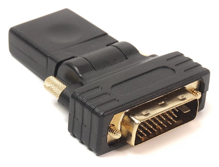 Переходник PowerPlant HDMI AF-DVI (24 + 1) AM, 360 градусов - Фото 1 Переходник PowerPlant HDMI AF-DVI (24 + 1) AM, 360 градусов - изображение 1