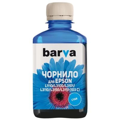 Чернила Barva EPSON L1110/L3100 (103) 180мл CYAN (E103-696) - Фото 1 Чернила Barva EPSON L1110/L3100 (103) 180мл CYAN (E103-696) - изображение 1