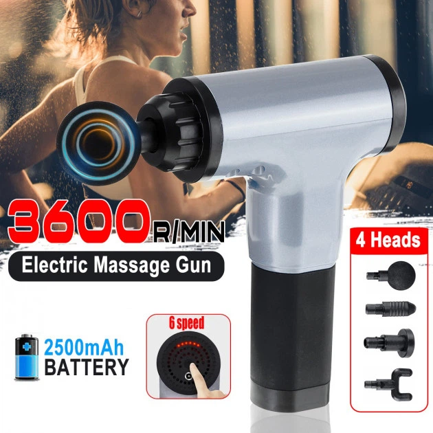 Масажний ударний пістолет Акумуляторний масажер для тіла Fascial Gun 4 насадки+Дошка для віджимань Push Up Board - зображення 9