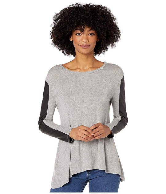 Блузка BCBG Max Azria Long Sleeve Knit Top Heather Grey Combo, XS (10415274) 