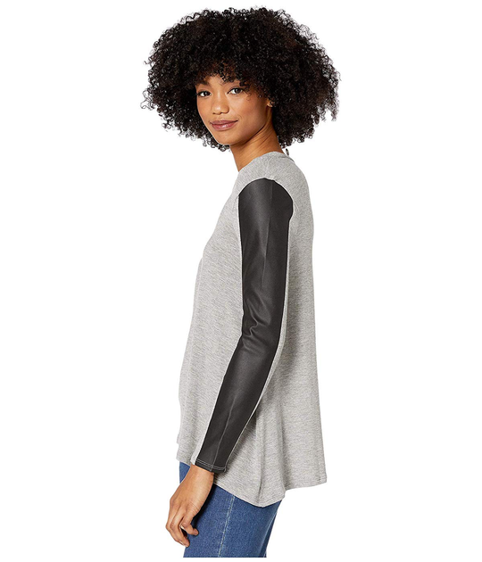 Блузка BCBG Max Azria Long Sleeve Knit Top Heather Grey Combo, XS (10415274) 