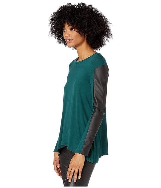 Блузка BCBG Max Azria Long Sleeve Knit Top Bright Elm Combo, L (10415271) 