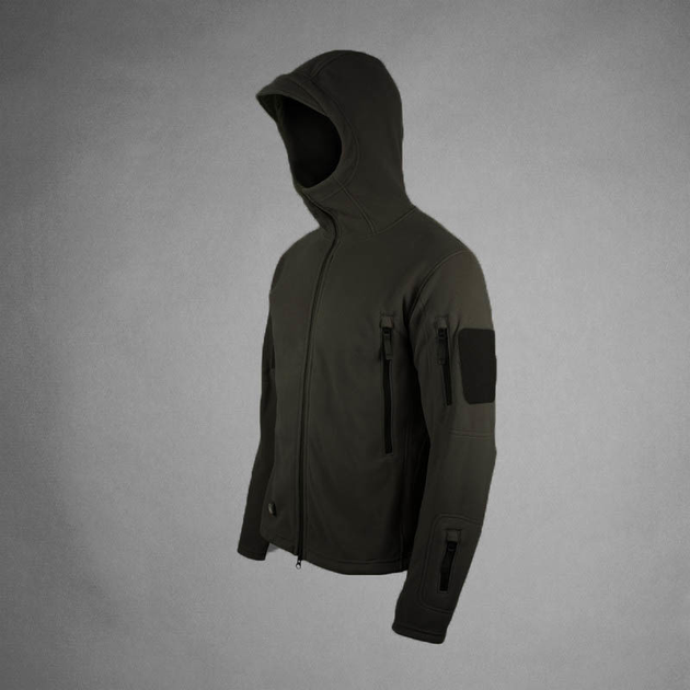 Куртка тактическая LikeS флисовая с капюшоном М Черная ( 6599) - изображение 1