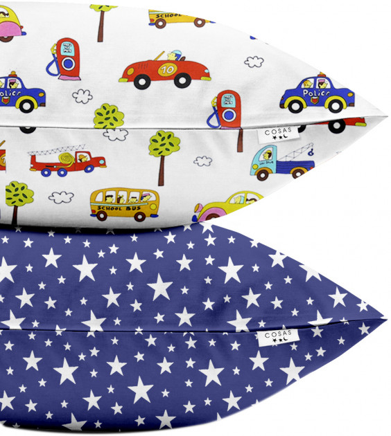 Акція на Набір наволочок Cosas Бязь Set Pillow Cars Starfall 40х60 см 2 шт. Blue від Rozetka