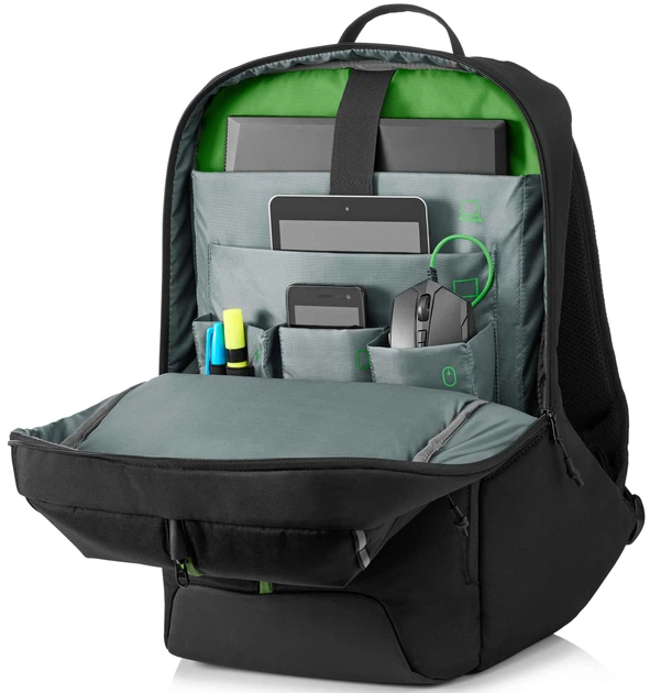 Plecak na laptopa HP Pavilion Gaming Backpack 500 17,3" czarno-zielony (6EU58AA) - obraz 3
