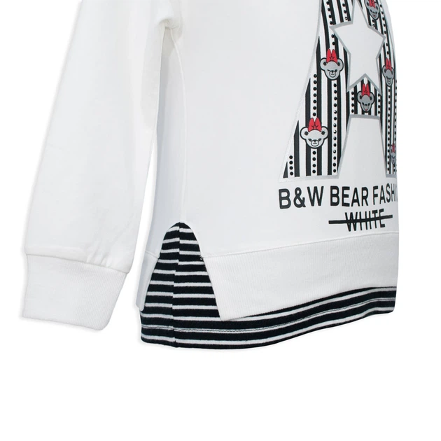 Свитшот с рукавом реглан для девочки Black&White Bear BWJX8473 110 см Белый - изображение 3