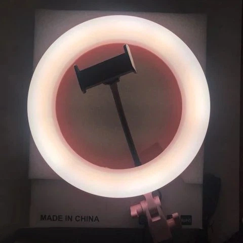 Кольцевая LED лампа Ra-95 светодионая диаметр 26см с зеркалом и держателем телефона + Штатив 1м + Пульт управления камерой смартфона - изображение 5