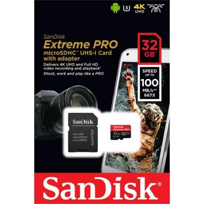 Карта пам'яті sandisk 32gb microSD class 10 v30 a1 uhs-i u3 4k Extreme Pro (sdsqxcg-032g-gn6ma) - зображення 5