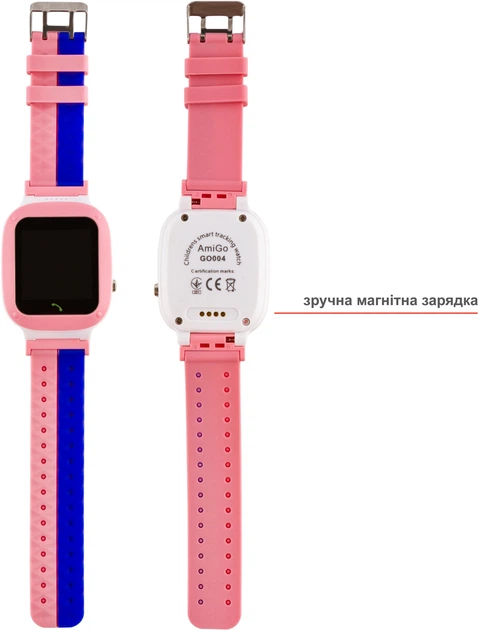 Детские смарт-часы AmiGo GO004 Camera LED Pink (746404) - Фото 4 Детские смарт-часы AmiGo GO004 Camera LED Pink (746404) - изображение 4