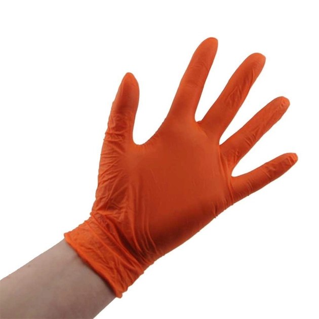 Перчатки нитриловые STYLE ORANGE Ampri 100 шт оранжевые M - изображение 1