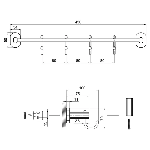 Крючок Qtap Liberty BLM 1154-4 - изображение 5