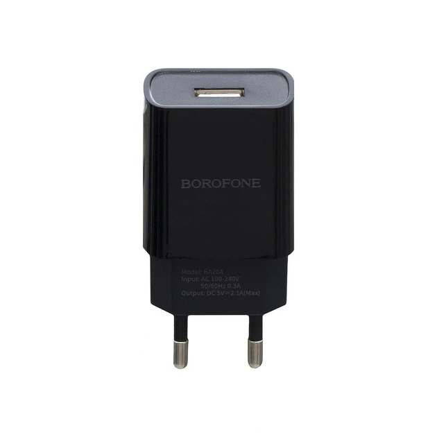 Сетевое зарядное Borofone BA20A Micro 1USB 2.1A Чёрный - изображение 2
