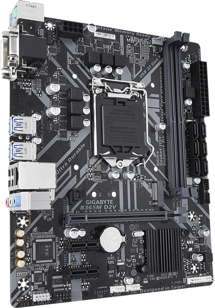 Материнская плата Gigabyte B365M D2V (s1151, Intel B365, PCI-Ex16) - изображение 3