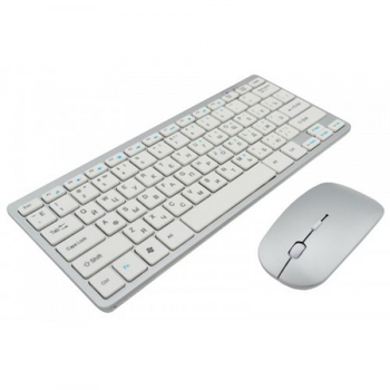 Беспроводная русская клавиатура mini и мышь keyboard 908 + приёмник Best keyboard Серый (46055)