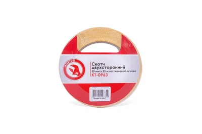 Скотч двосторонній Intertool 50 мм х 25 м тканина (KT-0963)