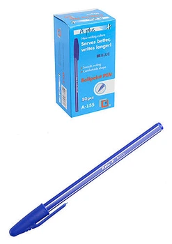 Ручка пластиковая шариковая А+BALL, синяя (50 штук) Aplus (A155с)