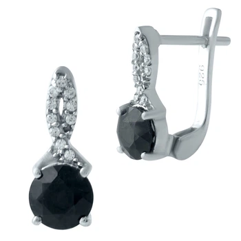 Серебряные серьги с натуральным сапфиром 1.553ct (1930915)