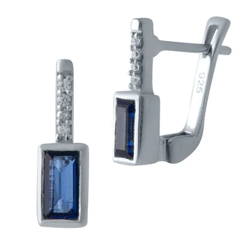 Серебряные серьги с сапфиром nano 0.65ct (2021957)