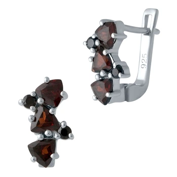Серебряные серьги с натуральным гранатом 1.8ct (1988862)