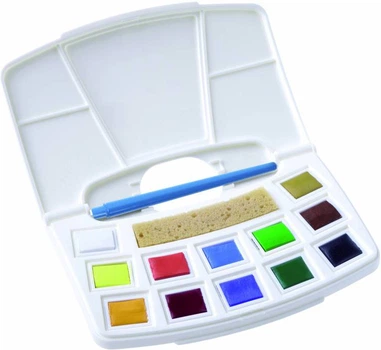 Набор акварельных красок Royal Talens Art Creation Pocket box Muted Colours 12 цветов в кюветах кисточка и спонж в комплекте (8712079408794)