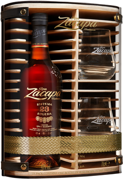 Ром Zacapa Cent 23 роки витримки 0.7 л 40% в подарунковій упаковці з двома келихами (5010103998376)