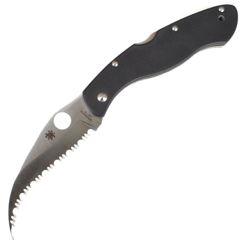 Нож складной керамбит SPYDERCO Civilian С12GS (длина: 23.0см, лезвие: 10.5см), черный
