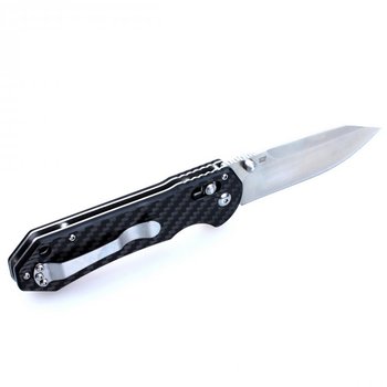 Нож складной Ganzo G7451-CF (длина: 210мм, лезвие: 90мм, сатин), черный