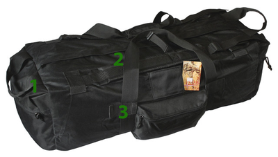 Тактическая крепкая сумка-рюкзак 5.15.b 75 литров. Экспедиционный баул. Черный