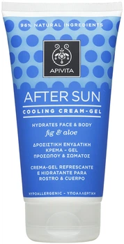 Охолоджувальний і зволожувальний крем-гель для обличчя і тіла Apivita After Sun з інжиром та алое 150 мл (5201279054366)