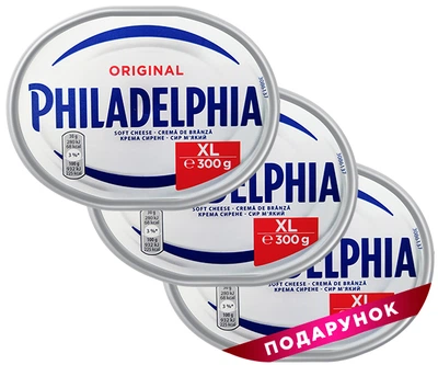 Набір сирів Philadelphia Original 300 м, 2 шт. + 1 шт. в подарунок