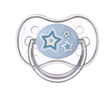 Пустышка силиконовая круглая Newborn baby Синяя Canpol Babies 18 м+ (5903407225647)
