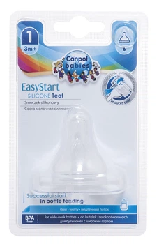 Соска силиконовая к бутылочкам с широким творением EasyStart свободна 1 шт Canpol Babies (5903407217208)