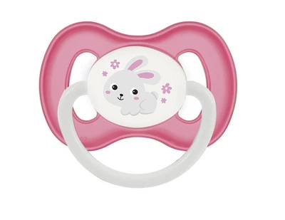 Пустышка латексная круглая Bunny & Company Розовая Canpol Babies 6-18 м (5901691811935)