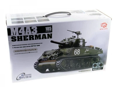 Танк на радиоуправлении M4A3 Sherman HENG LONG 3898-1-IR стреляет пульками