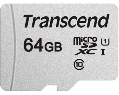 Карта памяти MicroSDXC 64GB UHS-I Class 10 Transcend 300S + SD-adapter (TS64GUSD300S-A)