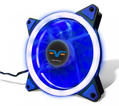 Вентилятор Frime Iris LED Fan Double Ring Blue (FLF-HB120BDR); 120х120х25мм, 3-pin+4-pin