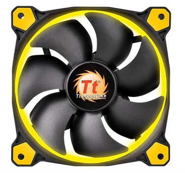 Вентилятор Thermaltake Riing 14 LED Yellow (CL-F039-PL14YL-A), 140х140х25 мм, 3pin, чорний